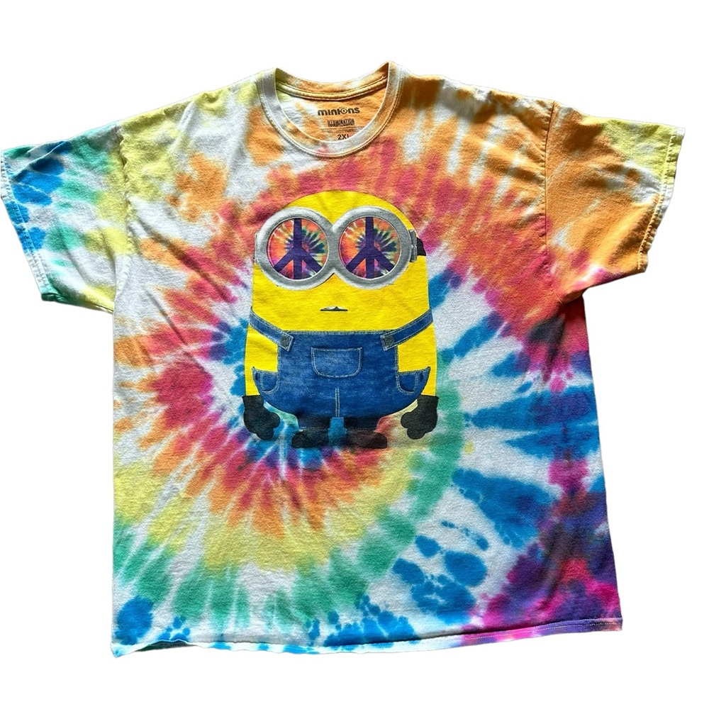 Minions Illumination Entertainment 2XL Tye Die Short Sleeve Crew Neck T-shirt